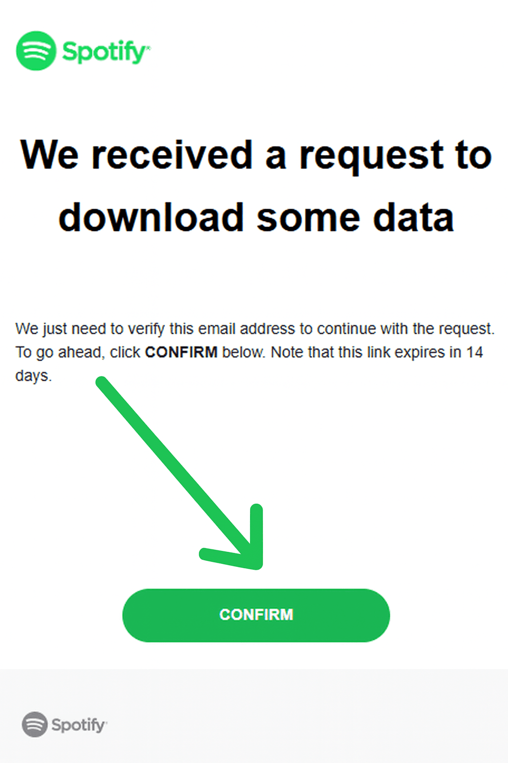 Spotify confirmation email