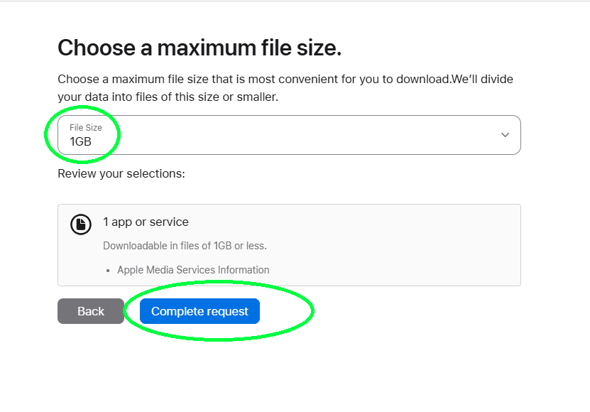 Choose maximum file size
