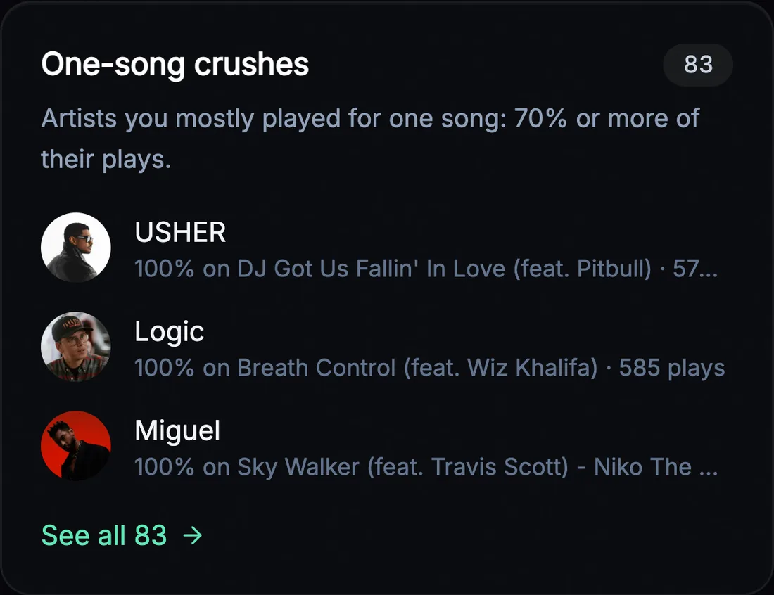 Storyline: one-song crushes